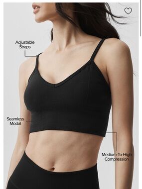 Alo Seamless Modal Ribbed Delight Bralette - Black Medium